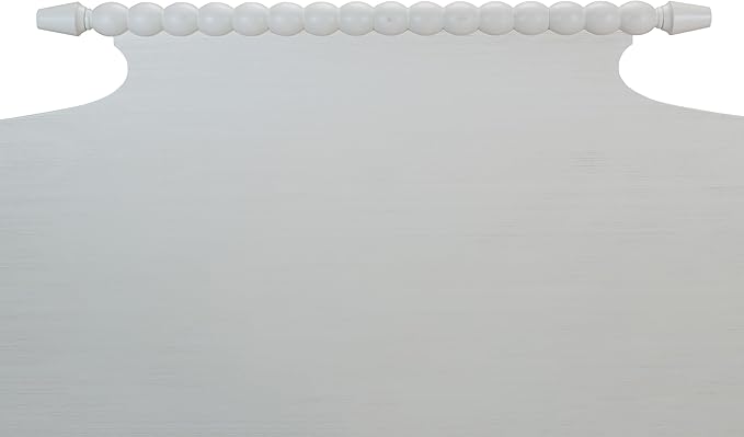 OSP Home Furnishings Spindle Design Cottage Style Headboard, 63.5 x 58.75 inches, Sandcastle Antique White Finish, Queen Size