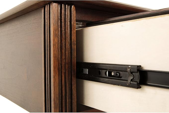 Signature Design by Ashley Breegin Chair Side End Table, 1 Drawer, 1 Fixed Shelf, Veneers, Wood, , 13.13" W x 22.13" D x 23" H, Brown