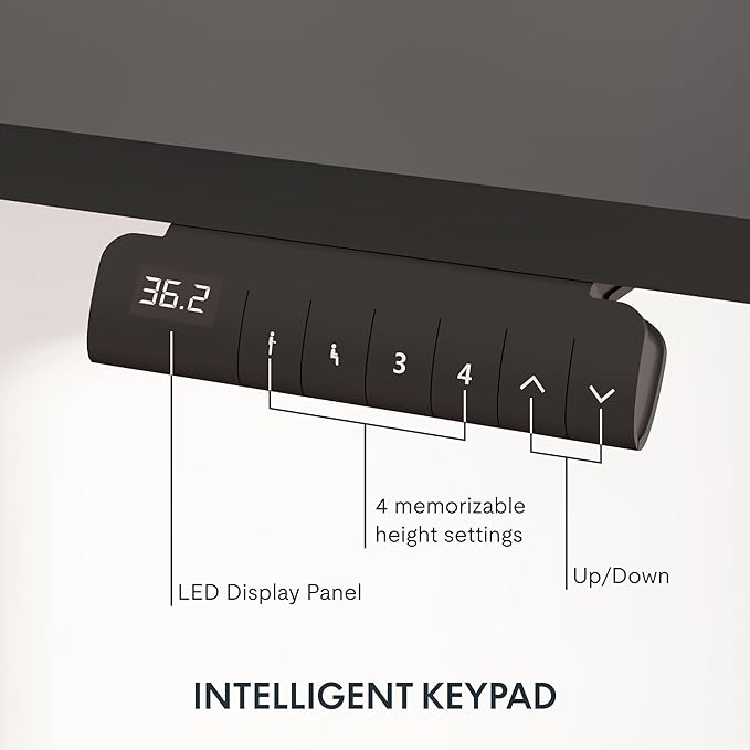 FLEXISPOT E6 3 Stages Dual Motor Electric Standing Desk 48x30 Inch Whole-Piece Board Height Adjustable Electric Sit Stand Desk(White Frame + Black Desktop, 2 Packages)