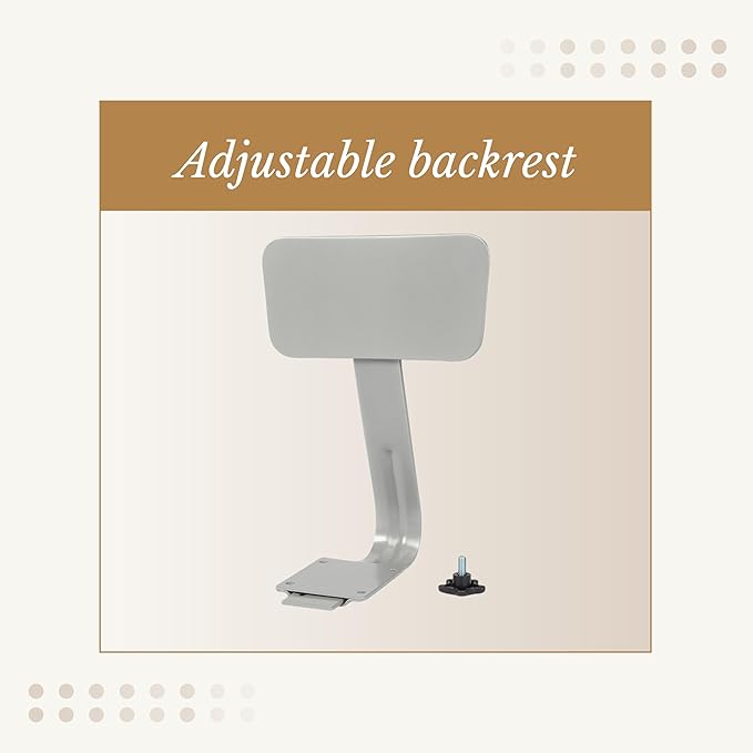 OEF Furnishings (2 Pack Steel Stool with Backrest, Grey, 24"