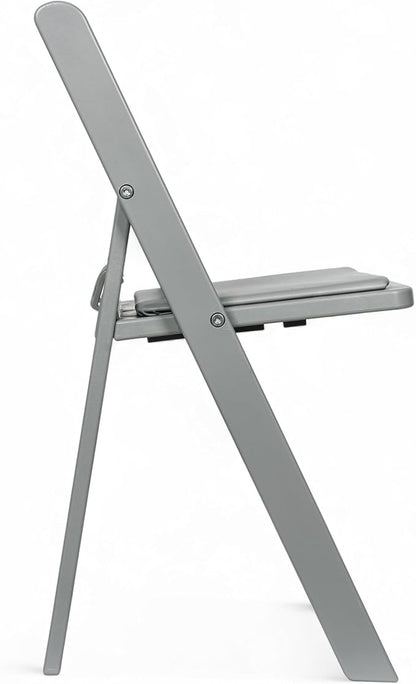 Flash Furniture Hercules Set of 10 Kids Gray Resin Folding Chair with Gray Vinyl Padded Seat