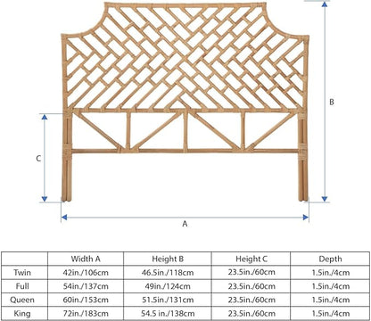 Kouboo Rattan Chippendale Headboard, Full Size, Natural