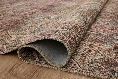 Loloi Amber Lewis Billie Collection, Aqua & Rust 6'-0" x 9'-0" Area Rug – Antique & Distressed Accent Rugs for Living Room, Bedroom, Entryway & Hallway, No Shed High Traffic Area Home Decor Rug
