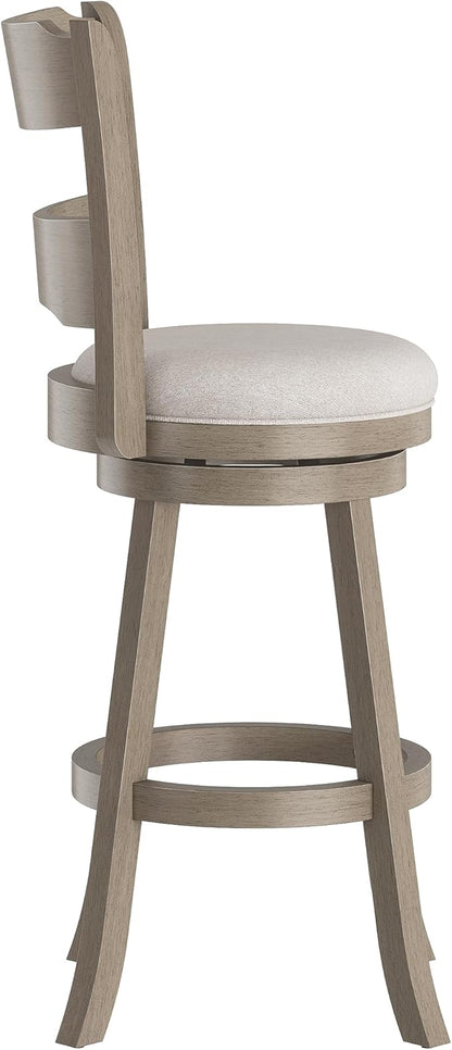 Hillsdale Arborwood Wood Bar Height Swivel Stool, Aged Greige