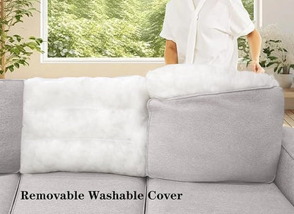 Legend Vansen Modular Sectional Sofa U Shaped Couch with Ottoman Modern Reversible Corner Sectional Couch for Living Room (Light Grey, U Shaped Sofa-3)