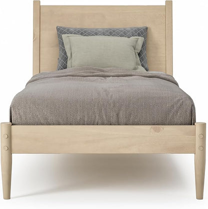 Camaflexi Mid-Century Panel Bed - Twin Size - Light Oak Finish