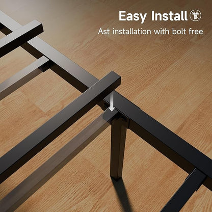 Z-hom Upgraded Full Size Bed Frame, Heavy Duty Metal Sturdy Full Bed Frame with Modern Wood Headboard & Footboard, Stable Platform Bed Furniture Bed Storage, No Noise, No Box Springs, Vintage Brown