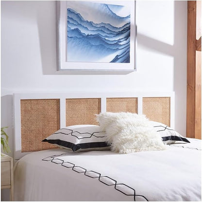 SAFAVIEH Home Collection Vienna White Wash Cane King Headboard Platform