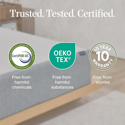 LIFEMENT Basic King Graphite Infused Memory Foam Mattress in a Box | Medium Firm Bed, Fiberglass Free, Certified Pressure Relief Foam, Cooling Comfort Sleep, 12 Inch