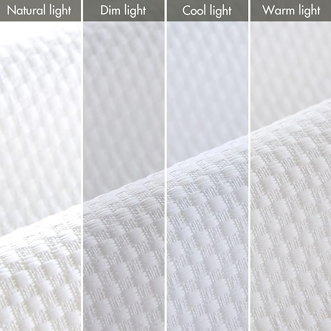 Madison Park Galen Cordless Roman Shade, 34"W x 64"H, Sheen White – Room Darkening, Thermal Insulated, Energy Efficient Window Blind with Subtle Sheen Basketweave Fabric for Privacy