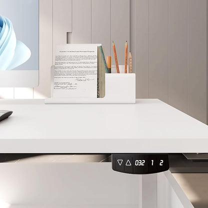 77" L-Shaped Electric Standing Executive Desk with 2-Drawer Storage Cabinet, Height Adjustable Workstation with Memory Presetsfor Home Office