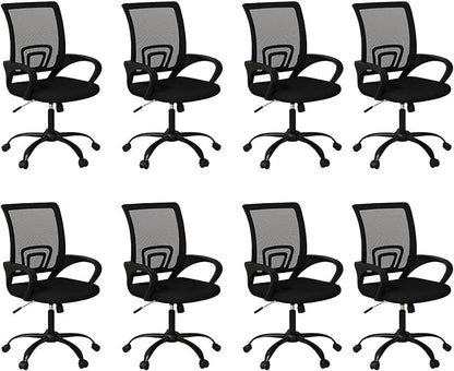 Bonzy Home Ergonomic Conference Room Chairs Set of 8, Rolling Conference Chair with Wheels, Mesh Computer Desk Chair Office Chairs with 360°Swivel, Height Adjustable, 8 Pack