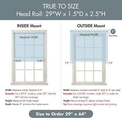 Madison Park Galen Cordless Roman Shade, 29"W x 64"H, Sheen Blue – Room Darkening, Thermal Insulated, Energy Efficient Window Blind with Subtle Sheen Basketweave Fabric for Privacy