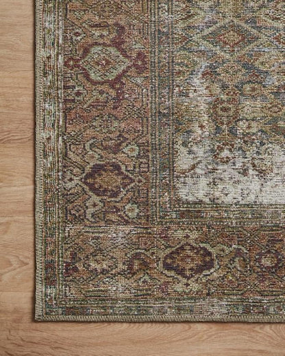 Loloi Amber Lewis Georgie Collection GER-07 Moss/Salmon 3'-9" x 5'-6", .19" Pile Height, Accent Rug