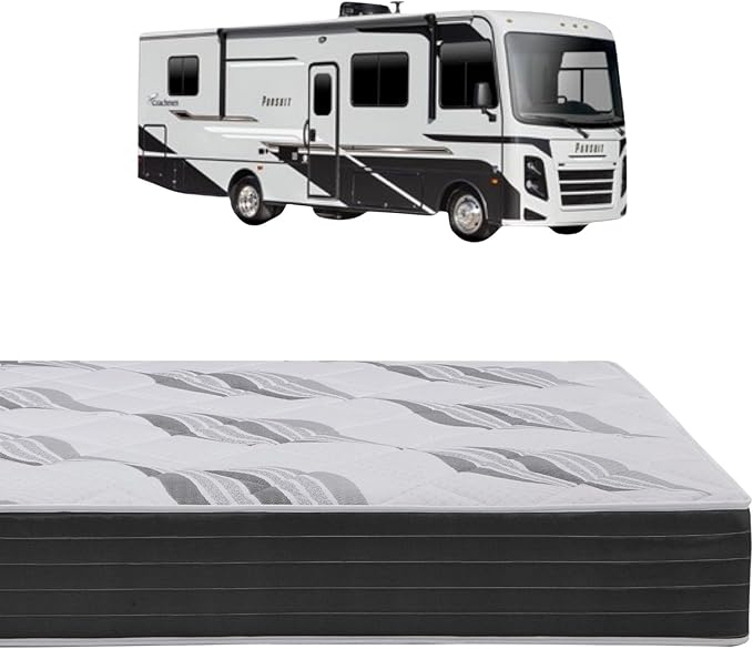 Roam 2.0 RV 12" Hybrid Mattress with Gel Memory Foam, RV Short King 70x74 Mattress, Luxury Medium Feel Made in USA