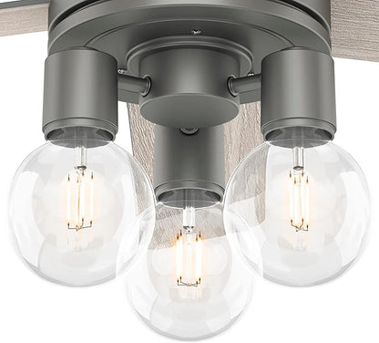 Hunter Fan Company, 51842, 52 inch Hardwick Matte Silver Ceiling Fan with LED Light Kit and Handheld Remote
