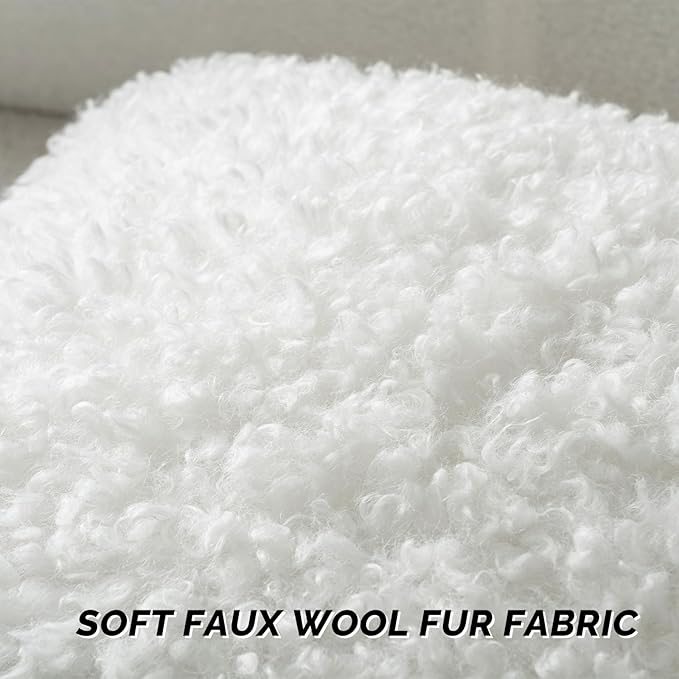 FUTEI Cream White Decorative Throw Pillow Covers 12x20 Inch Set of 2,Soft Fluffy Faux Wool Fur Boucle Textured Lumbar Pillow Case,Modern Home Decor for Couch Bed Living Room Office