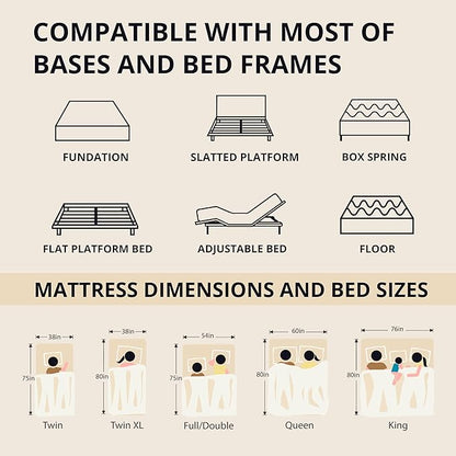 EGOHOME 14 Inch Twin Memory Foam Mattress for Back Pain, Cooling Copper Gel Bed in a Box, Foam Made in USA, CertiPUR-US Certified, Therapeutic Medium Firm, Daybed 38x75x14 Black