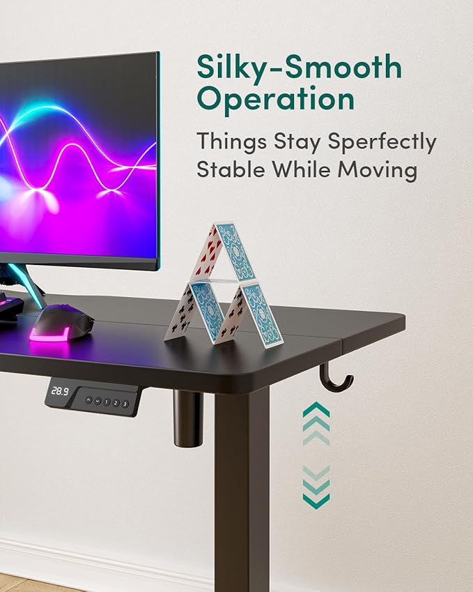 CubiCubi 40 x 24 Inches Electric Standing Desk, Height Adjustable Sit to Stand Desk, Home Office Table with Splice Board, Black