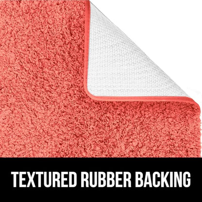 GORILLA GRIP Bathroom Rugs, 30x20, Ultra Soft Absorbent Mat, Thick Plush Bath Rug, Machine Washable, Microfiber Quick Dry, Mats for Shower, Bathtub and Floor, Home Decor Accessories, Coral