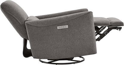 CHITA Power Recliner Chair Swivel Glider, FSC Certified Fabric Living Room Reclining Sofa Chair with Lumbar Support, Metal Grey