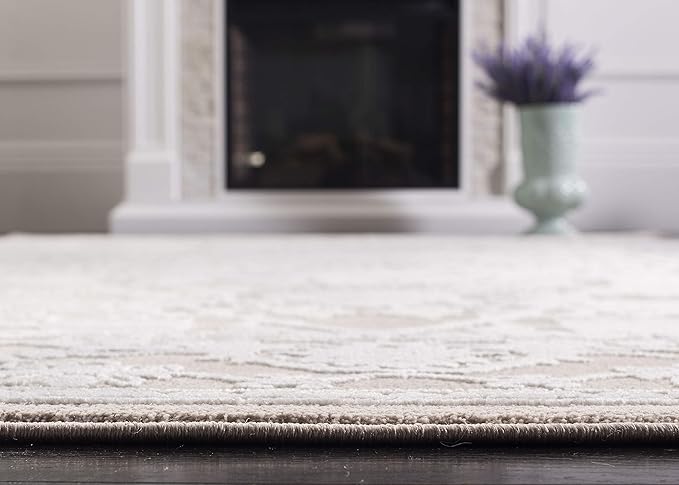 SAFAVIEH Reflection Collection Runner Rug - 2'3" x 10', Beige & Cream, Non-Shedding & Easy Cleaning, Ideal for Living Room, Bedroom (RFT665A)