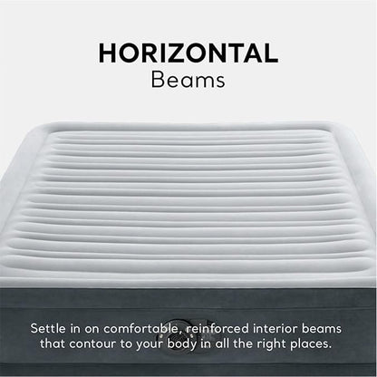 Intex Mid-Rise Air Mattress Bed with Built-in Pump, Dura-Beam Deluxe Comfort Plush, Full - Portable Luxury Travel Airbed for Adults, Camping, Guests