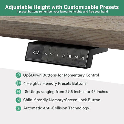 70.87" L Shaped Standing Executive Desk and 63" lateral File Cabinet, Large Adjustable Heigh Office Computer Desk with 3 Drawers,2.3" Desktop,Business Workstation,Black and Warm Oak