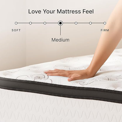 Signature Design by Ashley Chime Hybrid Full 12" Mattress with Gel Memory Foam, Medium Firm, Pressure Relief, Fiberglass Free Mattress in a Box