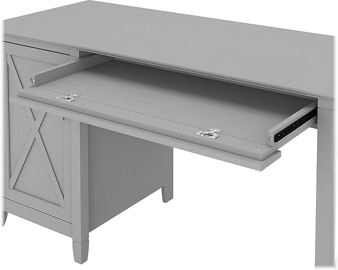 Bush Furniture Key West 54W Computer Desk with Storage and 2 Drawer Lateral File Cabinet in Cape Cod Gray