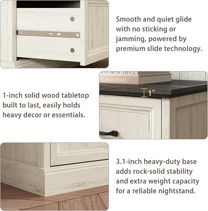 CARPETNAL Farmhouse 9 Drawer Dresser for Bedroom, 55 Inch Wide Modern White Dresser TV Stand with Large Drawers & Bar Handles, Rustic Wood Chest of Drawers for Bedroom, Living Room, Hallway, Entryway.