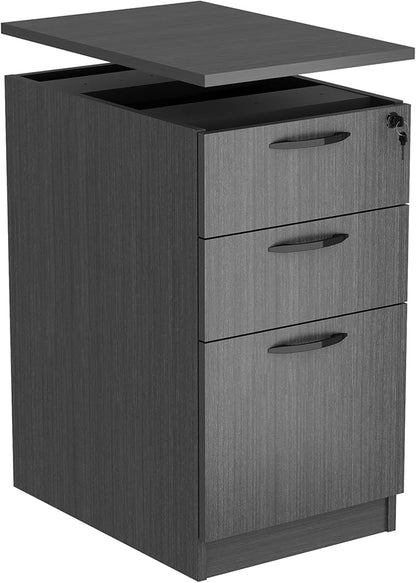 67'' U Shaped Bow Front Executive Desk with 2 Storage File Cabinets