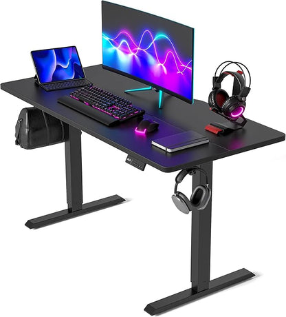 CubiCubi 55 x 24 Inches Electric Standing Desk, Height Adjustable Sit to Stand Desk, Home Office Table with Splice Board, Black