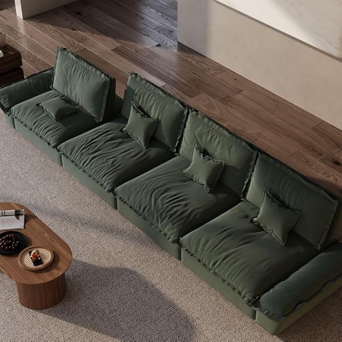 POVISON Oversized Modular Sectional Sailboat Sofa for Living Room with Adjustable Backrest Sectional Couches Large Deep Sofa Set 4 Seats Big Comfy Cloud Couch for House Office