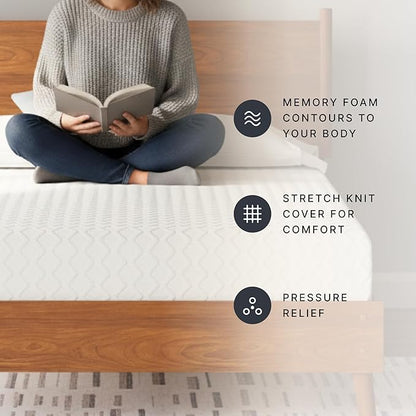Signature Design by Ashley Chime Memory Foam 12" Queen Mattress with Thick Memory and Support Foam for Pressure Relief, Fiberglass Free, Mattress In A Box