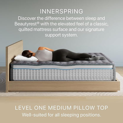 Beautyrest Prime Dream Medium Pillow Top 14.25" Mattress - Cal King - Durable Pocketed Coil, Support, Pressure Relief, Cooling, Motion Separation; 100 Night Sleep Trial and 10 Year Warranty