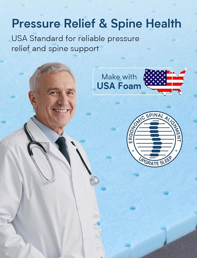 Firm Mattress Short Queen Size, 12 Inch Cooling Gel Memory Foam RV Mattress, Back Pain Relief, Cooling Ice Silk Cover, CertiPUR-US Certified