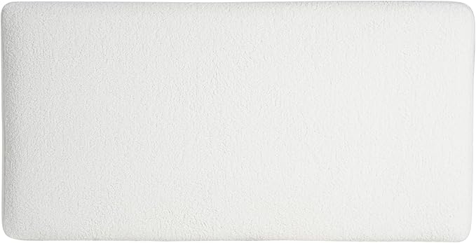Christopher Knight Home Rika 48" Comfy Boucle Upholstered Bedroom Bench, Ottoman Bench with Rounded Wooden Legs, Spacious Seating, Long Footstool for Living Room, Entryway Bench, White + Walnut