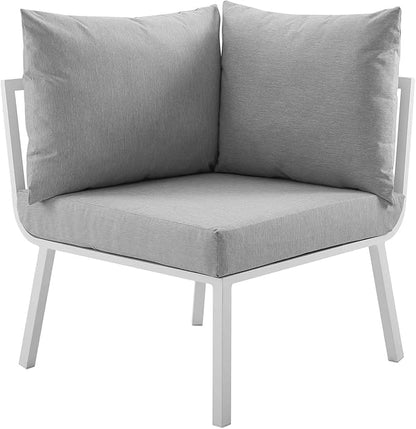 Modway Riverside Outdoor Furniture, 2-Piece Set, White Gray