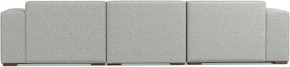 SIMPLIHOME Rex Modular Sofa and Ottoman Set in 100% Recycled Polyester Tightly Woven Performance Fabric, Pale Grey, 122-inch-wide 3-Seater Couch and Matching 34-inch-wide Ottoman for Living Room