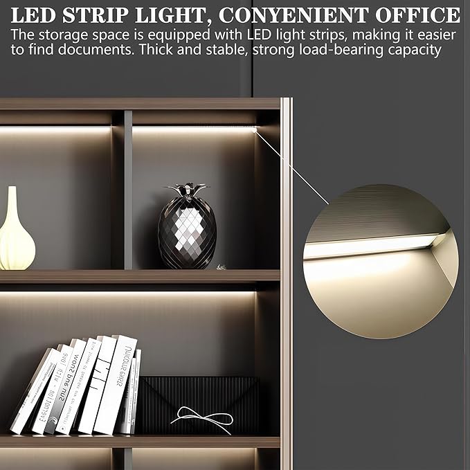 Modern Executive Desk, 86.6 inch L Shaped Desk with Storage, L Shape Corner Desk Drawers and Lockable Storage No Installation Required, Without Desk or Computer Chair (Filing Cabinet)