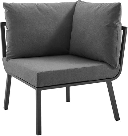 Modway Riverside Outdoor Furniture, 3-Piece Set, Gray Charcoal