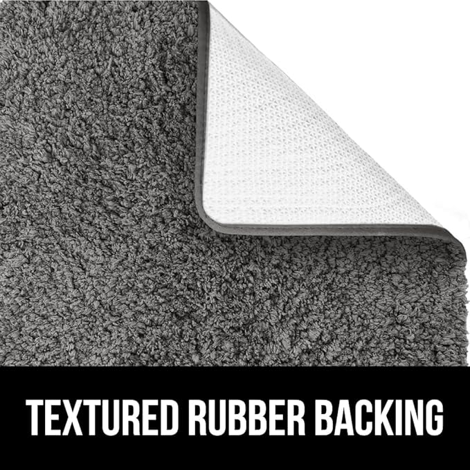 GORILLA GRIP Bathroom Rugs, 36x24, Ultra Soft Absorbent Mat, Thick Plush Bath Rug, Machine Washable, Microfiber Quick Dry, Mats for Shower, Bathtub and Floor, Home Decor Accessories, Charcoal