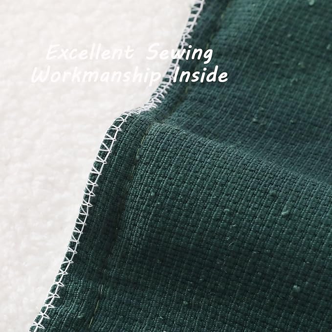 FUTEI Christmas Pack of 2 Dark Green Decorative Throw Pillow Covers 16x16 Inch Soft Cozy Solid Boucle Textured Cushion Case,Modern Home Decor for Couch Bed Living Room