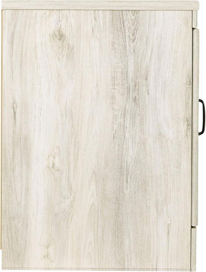 Signature Design by Ashley Bellaby Farmhouse TV Stand with Fireplace Option Fits TVs up to 60", Whitewash