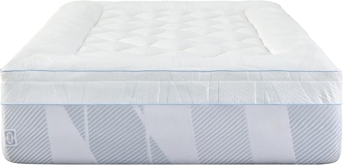 Sealy Dreamlife 3” Gel Memory Foam Twin XL Mattress Topper with 1” Quilted Cooling Cover, SealyComfort Gel Foam, SealyCool Poly Blend Cover