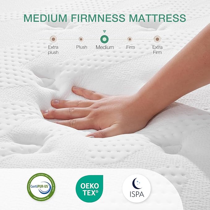 Novilla Twin Mattress, 10 Inch Hybrid Mattress in a Box, Gel Infused Memory Foam and Pocket Coils Innerspring for a Comfortable Sleep, Pillow Top Twin Size, Medium Firm