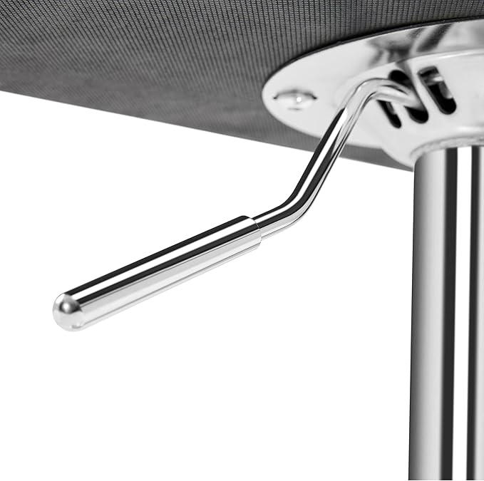 Yaheetech Bart Stools Set of 4, PU Leather Adjustable Barstools with Armrest, Counter Height Stool Chairs with Thickened Seat Cushion for Kitchen Island, Light Grey