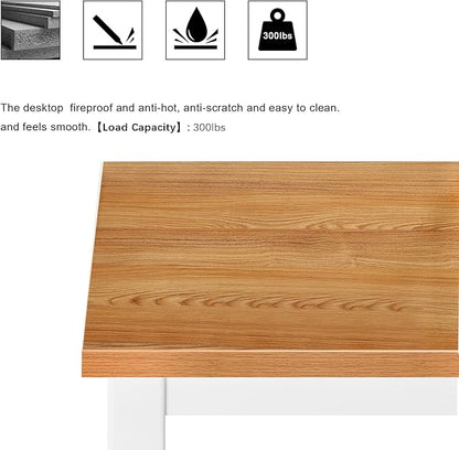 Need Computer Desk 39.4 inches Computer Table Writing Desk Workstation Office Desk, Teak White