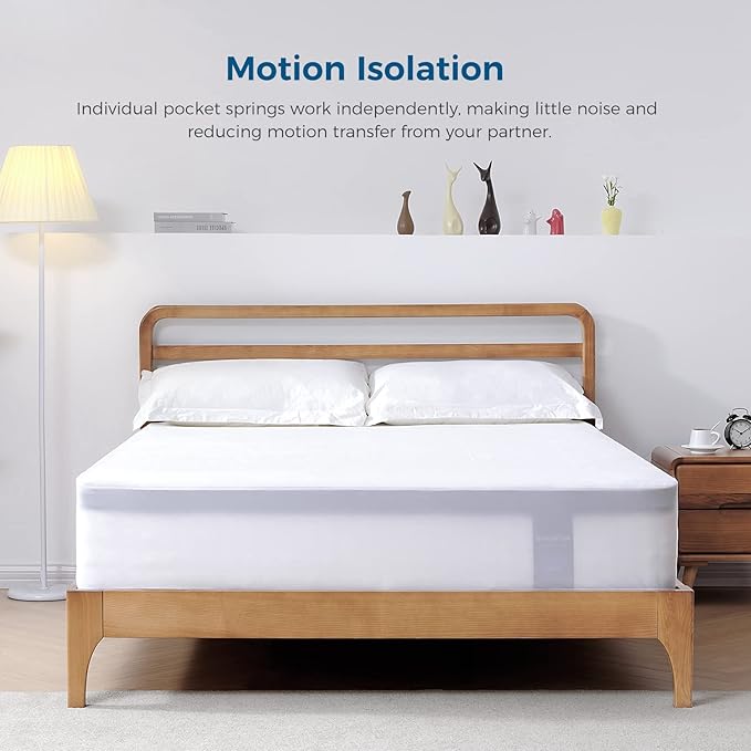 Inofia Twin Mattress 12 inch Hybrid Twin Size Mattresses Cool Bed with Waterproof Mattress Protector Included, Medium Firm Feel, Motion Isolation, 101 Nights Trial